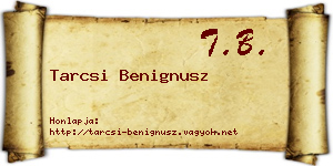 Tarcsi Benignusz névjegykártya