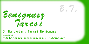 benignusz tarcsi business card